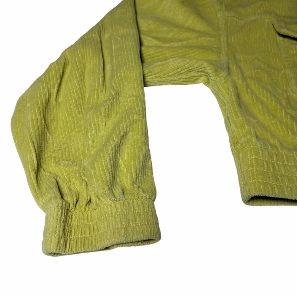 Aerie Cropped Corduroy Zip Jacket |  Bright Yellow Green | Size M - Picture 7 of 14